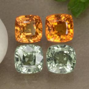 Gemas de zafiro multicolor natural de 2,19 ct, corte cojín, VS