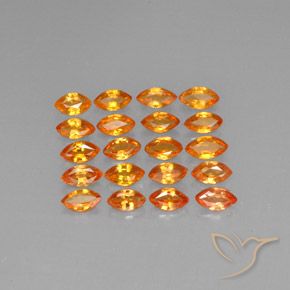 Gemas de zafiro naranja natural de 4,11 ct, marquesa, VVS-VS