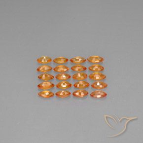 Gemas de zafiro naranja natural de 4,11 ct, marquesa, VVS-VS