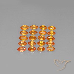 Gemas de Zafiro Naranja oscuro natural de 4.59 ct, Marquesa, VVS-VS