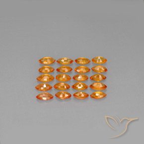 Gemas de Zafiro Naranja oscuro natural de 4.59 ct, Marquesa, VVS-VS