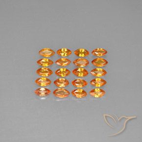 Gemas de zafiro naranja natural de 3,76 ct, marquesa, VVS-VS