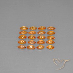 Gemas de zafiro naranja natural de 3,76 ct, marquesa, VVS-VS