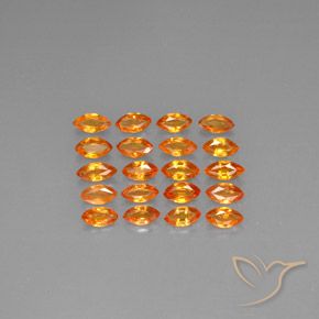 Gemas de zafiro naranja natural de 3,81 ct, marquesa, VVS-VS