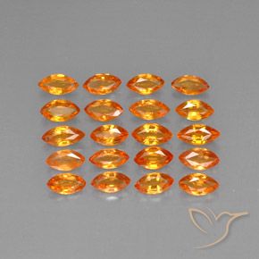 Gemas de zafiro naranja natural de 3,81 ct, marquesa, VVS-VS