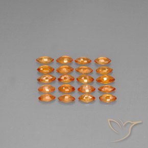 Gemas de zafiro naranja natural de 3,81 ct, marquesa, VVS-VS