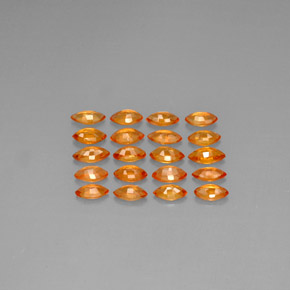 Gemas de zafiro naranja natural de 2,42 ct, marquesa, VVS-VS