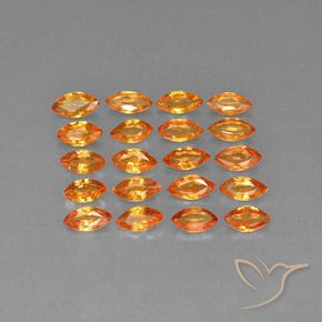 Gemas de zafiro naranja natural de 3,79 ct, marquesa, VVS-VS