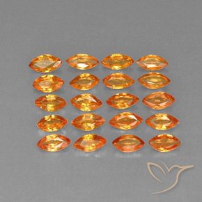 Gemas de zafiro naranja natural de 3,79 ct, marquesa, VVS-VS