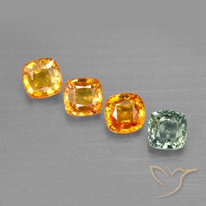 Gemas de zafiro multicolor natural de 2,67 ct, corte cojín, VVS-VS