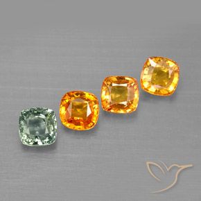 Gemas de zafiro multicolor natural de 2,67 ct, corte cojín, VVS-VS