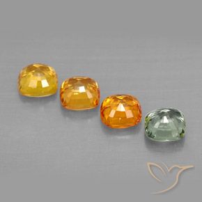 Gemas de zafiro multicolor natural de 2,67 ct, corte cojín, VVS-VS