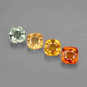 Gemas de zafiro multicolor natural de  ct, corte cojín, VVS-VS