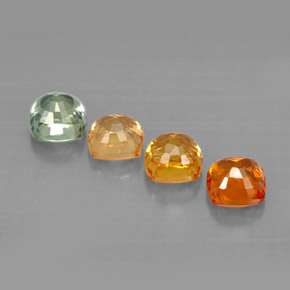 Gemas de zafiro multicolor natural de  ct, corte cojín, VVS-VS