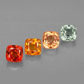 Gemas de zafiro multicolor natural de 2,42 ct, corte cojín, VVS-VS