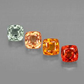 Gemas de zafiro multicolor natural de 2,42 ct, corte cojín, VVS-VS
