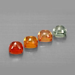 Gemas de zafiro multicolor natural de 2,42 ct, corte cojín, VVS-VS
