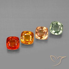 Gemas de zafiro multicolor natural de 1,98 ct, corte cojín, VVS-VS