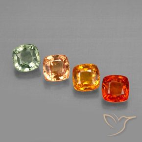 Gemas de zafiro multicolor natural de 1,98 ct, corte cojín, VVS-VS