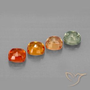 Gemas de zafiro multicolor natural de 1,98 ct, corte cojín, VVS-VS