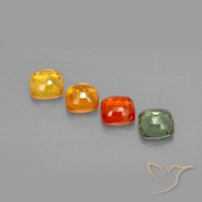 Gemas de zafiro multicolor natural de 2,28 ct, corte cojín, VVS-VS