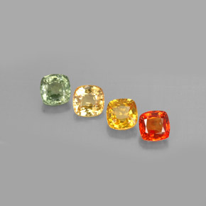 Gemas de zafiro multicolor natural de 1,67 ct, corte cojín, VVS-VS