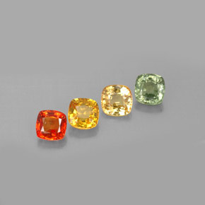 Gemas de zafiro multicolor natural de 1,67 ct, corte cojín, VVS-VS
