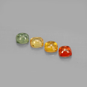 Gemas de zafiro multicolor natural de 1,67 ct, corte cojín, VVS-VS