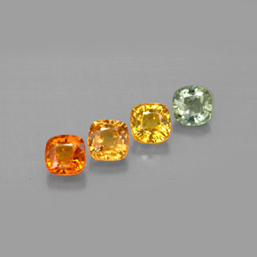 Gemas de zafiro multicolor natural de  ct, corte cojín, VVS-VS