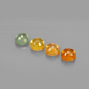 Gemas de zafiro multicolor natural de  ct, corte cojín, VVS-VS