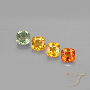 Gemas de zafiro multicolor natural de 1,85 ct, corte cojín, VVS-VS