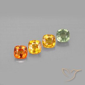Gemas de zafiro multicolor natural de 1,85 ct, corte cojín, VVS-VS