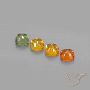 Gemas de zafiro multicolor natural de 1,85 ct, corte cojín, VVS-VS