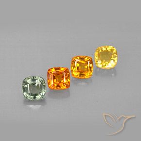 Gemas de zafiro multicolor natural de 2,10 ct, corte cojín, VVS-VS