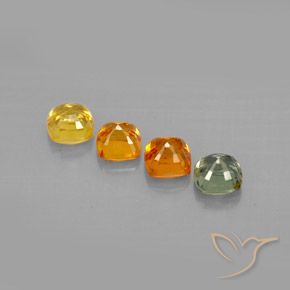 Gemas de zafiro multicolor natural de 2,10 ct, corte cojín, VVS-VS