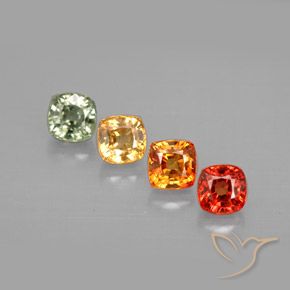 Gemas de zafiro multicolor natural de 2,24 ct, corte cojín, VVS-VS