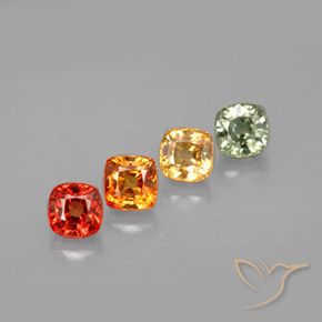 Gemas de zafiro multicolor natural de 2,24 ct, corte cojín, VVS-VS