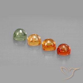 Gemas de zafiro multicolor natural de 2,24 ct, corte cojín, VVS-VS