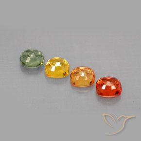 Gemas de zafiro multicolor natural de 2,19 ct, corte cojín, VVS-VS