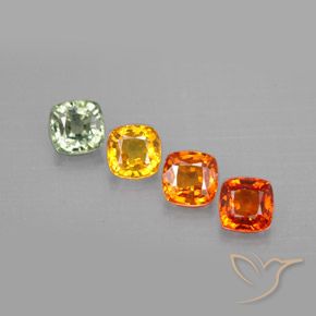 Gemas de zafiro multicolor natural de 2,30 ct, corte cojín, VVS-VS