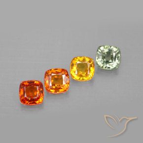 Gemas de zafiro multicolor natural de 2,30 ct, corte cojín, VVS-VS
