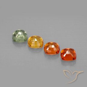 Gemas de zafiro multicolor natural de 2,30 ct, corte cojín, VVS-VS