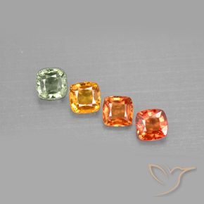Gemas de zafiro multicolor natural de 1,95 ct, corte cojín, VVS-VS