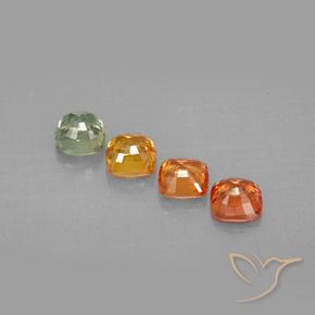 Gemas de zafiro multicolor natural de 1,95 ct, corte cojín, VVS-VS