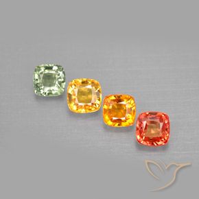 Gemas de zafiro multicolor natural de 2,64 ct, corte cojín, VVS-VS