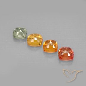 Gemas de zafiro multicolor natural de 2,64 ct, corte cojín, VVS-VS