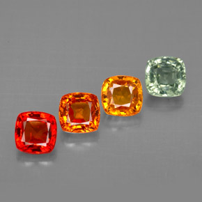 Gemas de zafiro multicolor natural de  ct, corte cojín, VVS-VS