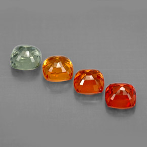 Gemas de zafiro multicolor natural de  ct, corte cojín, VVS-VS