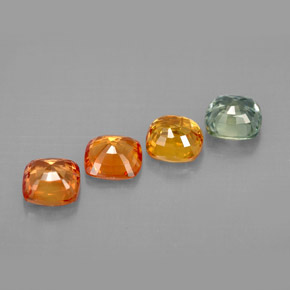 Gemas de zafiro multicolor natural de  ct, corte cojín, VVS-VS