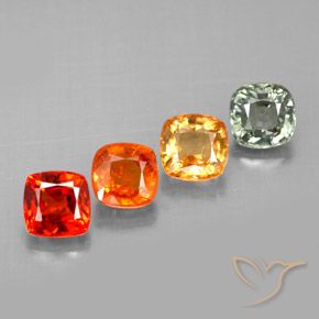 Gemas de zafiro multicolor natural de 2,34 ct, corte cojín, VVS-VS
